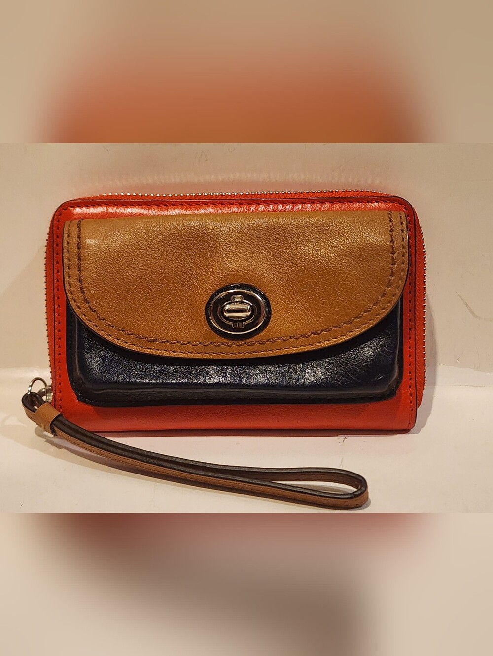 Coach Leather Multicolor Wristlet Wallet